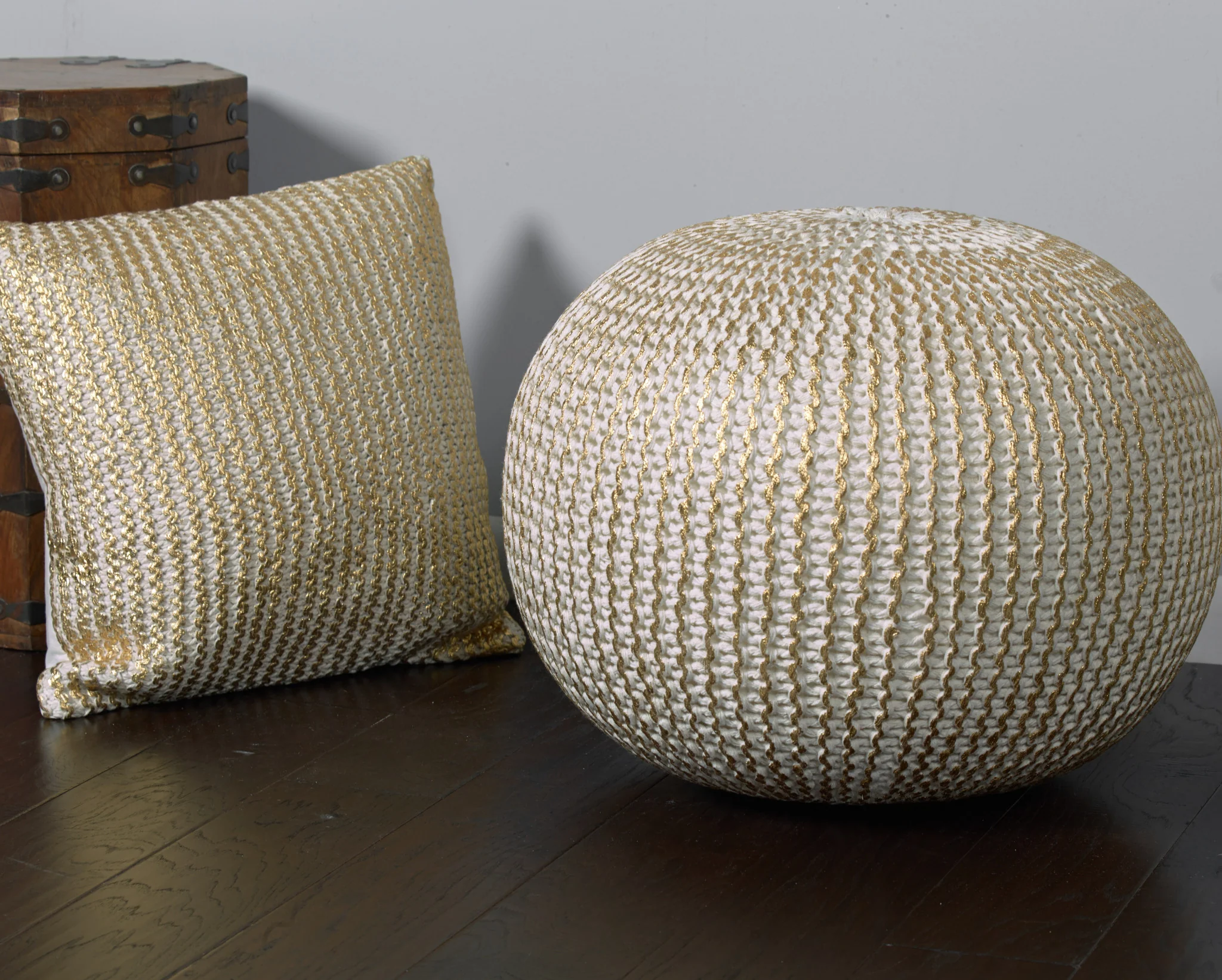 Gold 100% Cotton Ottoman By Homeroots - Image 4