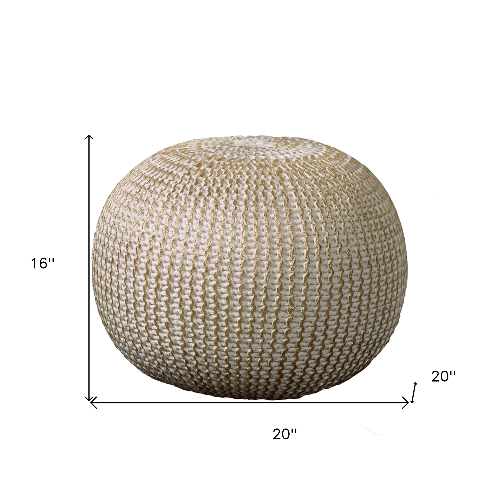 Gold 100% Cotton Ottoman By Homeroots - Image 5
