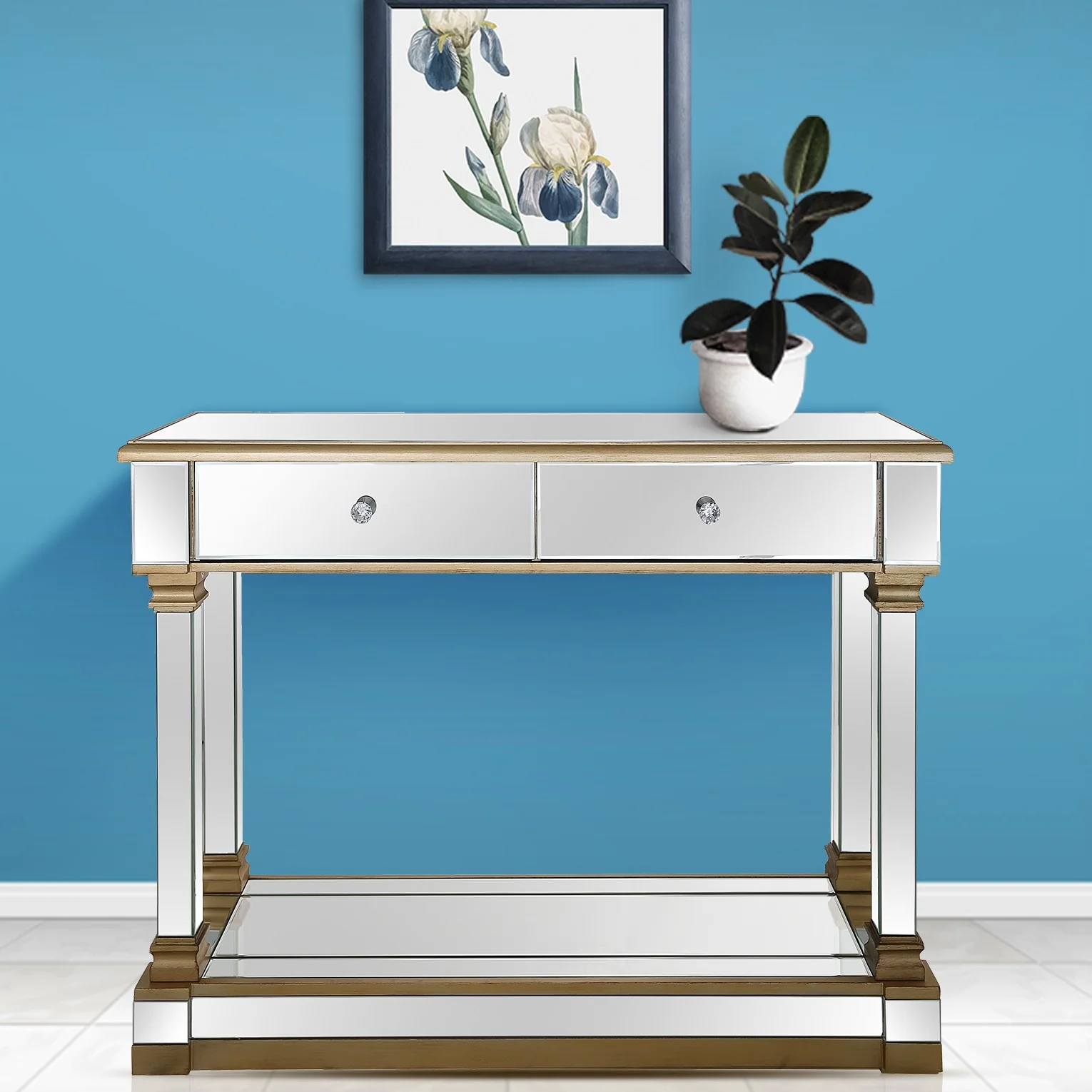Gold Accent Console Table By Homeroots - Image 3