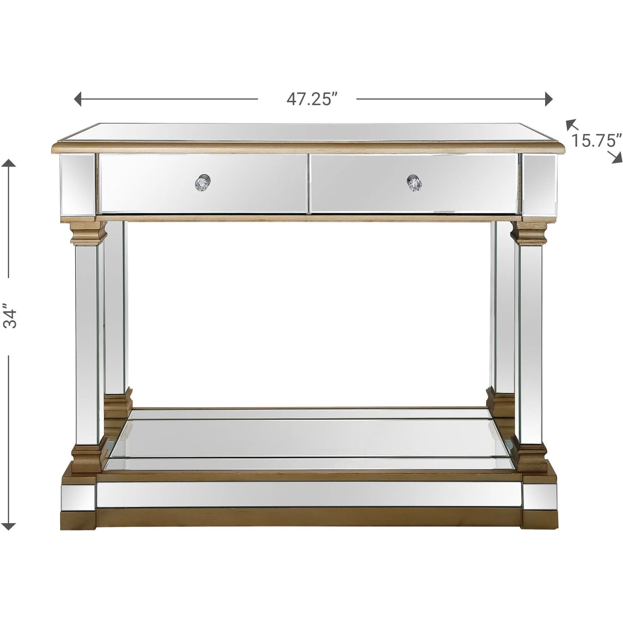 Gold Accent Console Table By Homeroots - Image 4