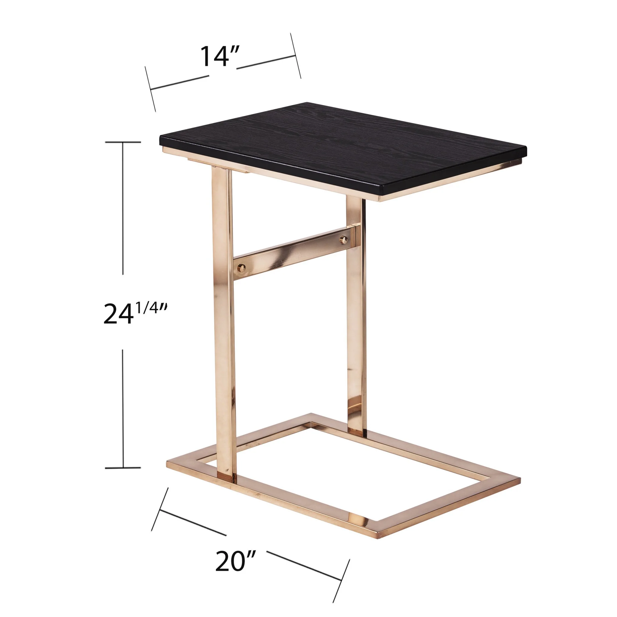 Gold And Black Contemporary Rectangular End Table By Homeroots - Image 7