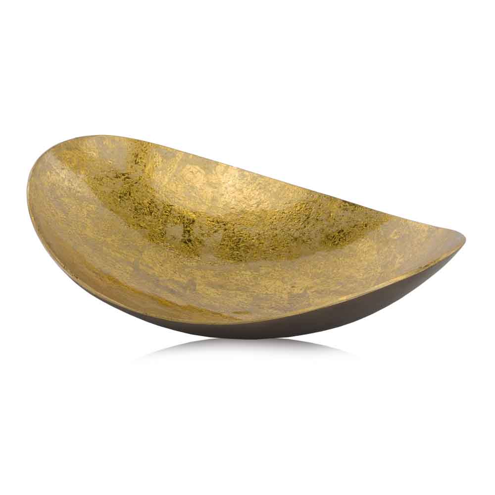 Gold And Bronze Metal Oblong Tray By Homeroots - Image 2