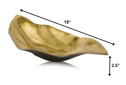 Gold And Bronze Metal Tray By Homeroots - Image 2