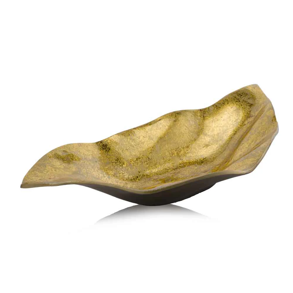 Gold And Bronze Metal Tray By Homeroots - Image 3