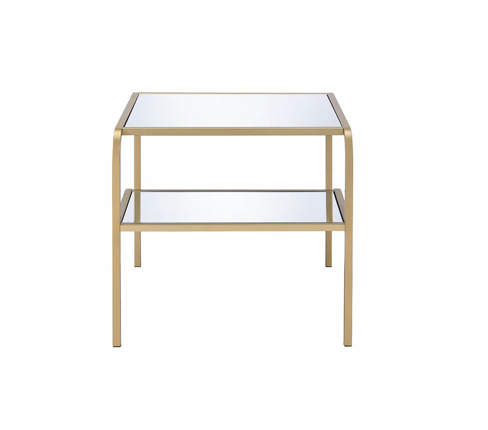 Gold And Clear Glass End Table By Homeroots - Image 2