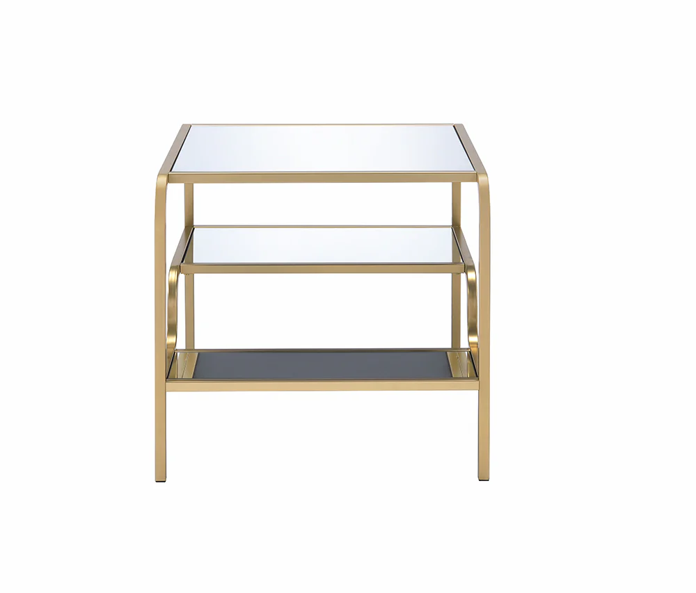 Gold And Clear Glass End Table By Homeroots - Image 3