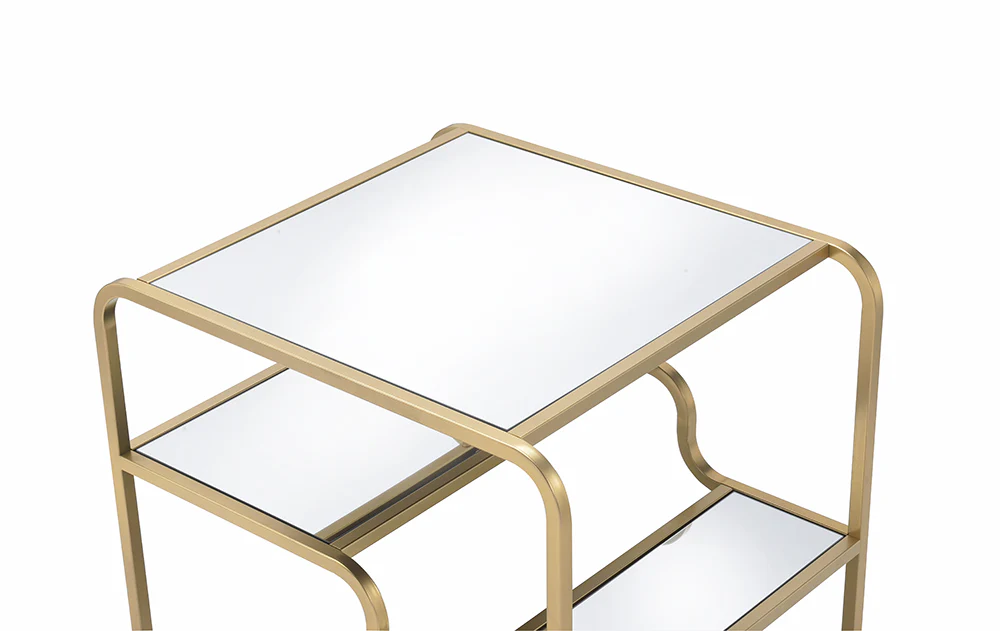 Gold And Clear Glass End Table By Homeroots - Image 4