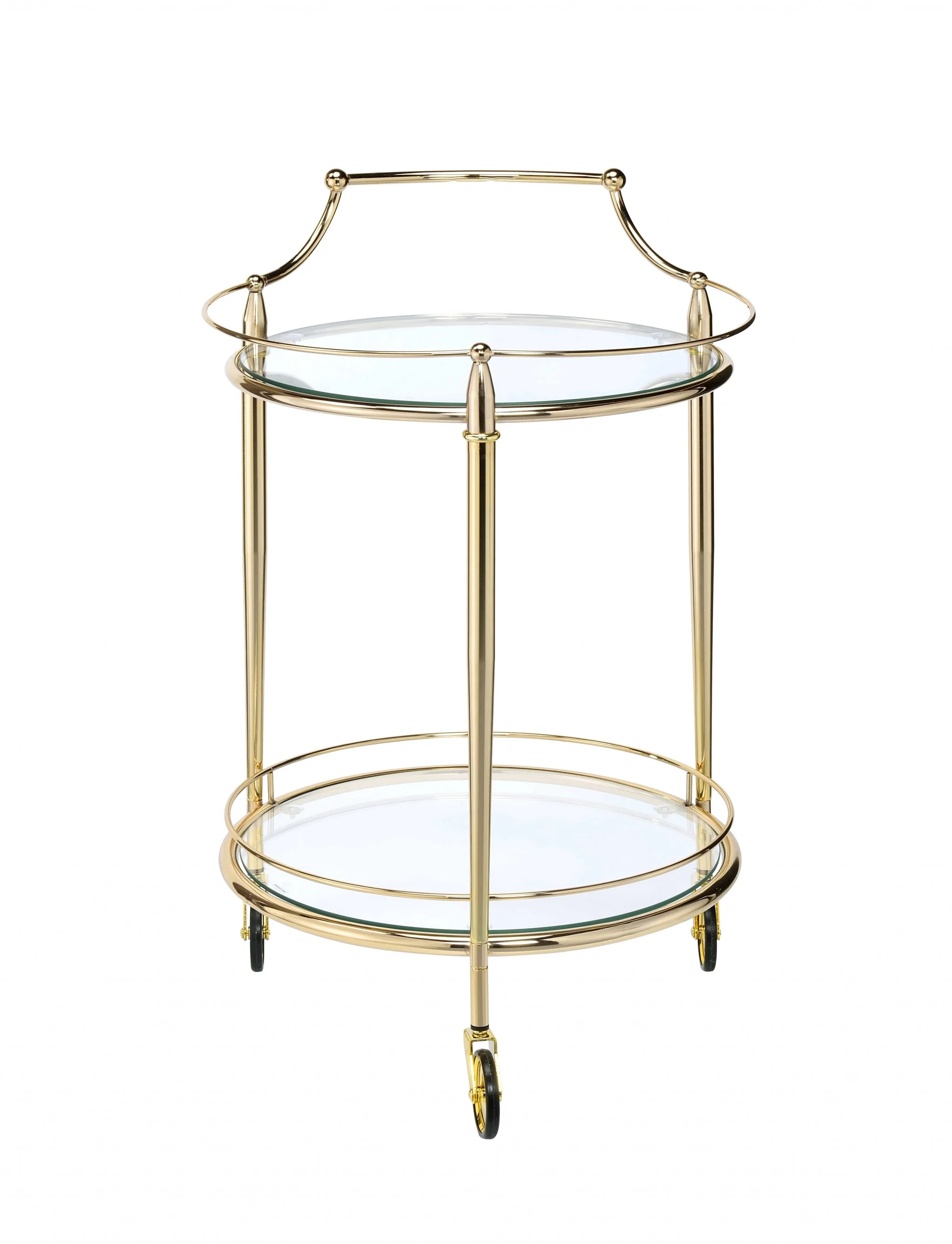 Gold And Clear Glass Serving Cart By Homeroots - 319136 - Image 2