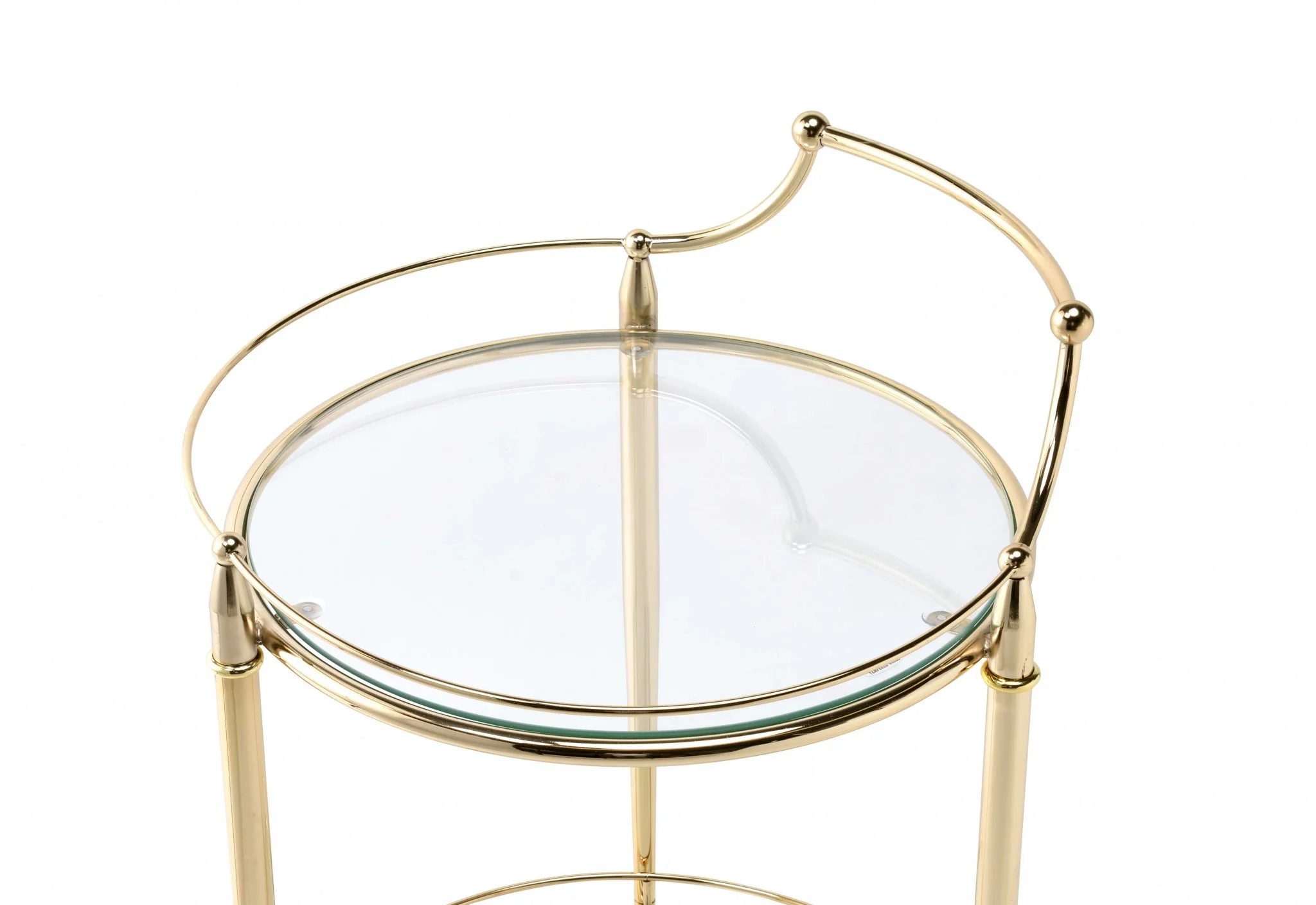 Gold And Clear Glass Serving Cart By Homeroots - 319136 - Image 3