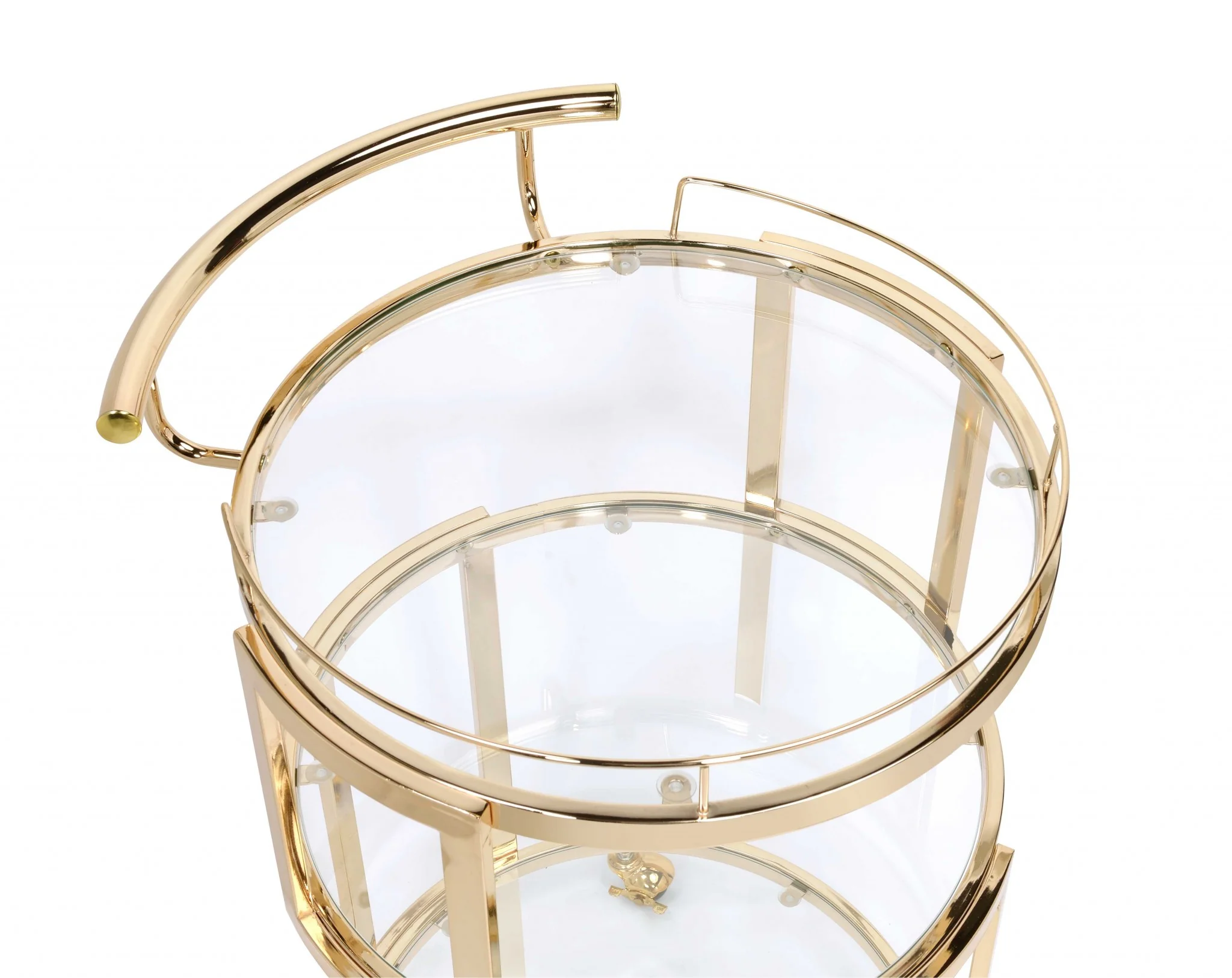 Gold And Clear Glass Serving Cart By Homeroots - 319137 - Image 3