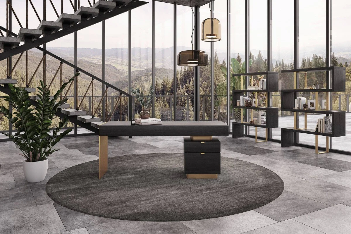 Gold And Gray Four Tier Bookcase By Homeroots - Image 6