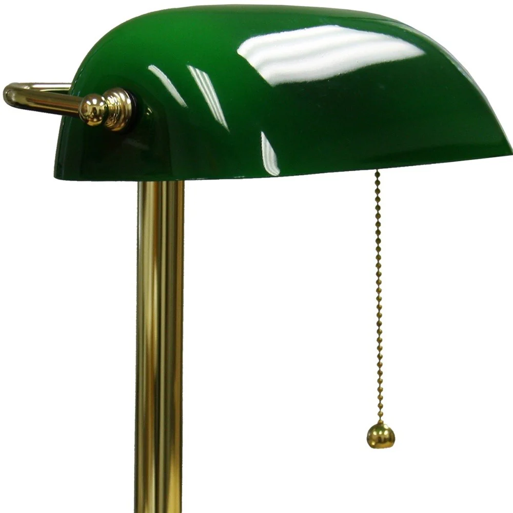 Gold and Green Hooded Table Lamp By Homeroots - Image 3