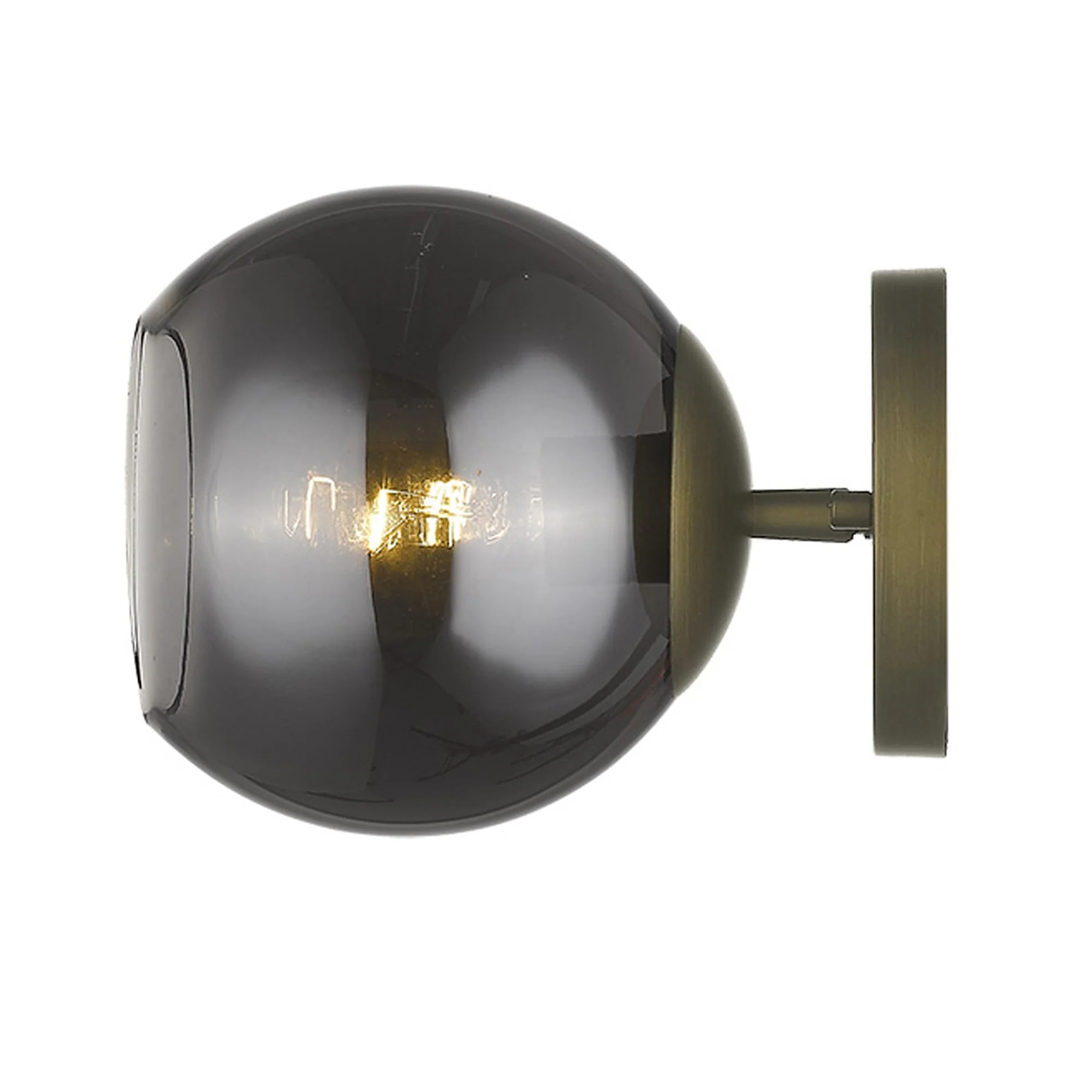 Gold and Smoked Glass Wall Light By Homeroots - Image 4