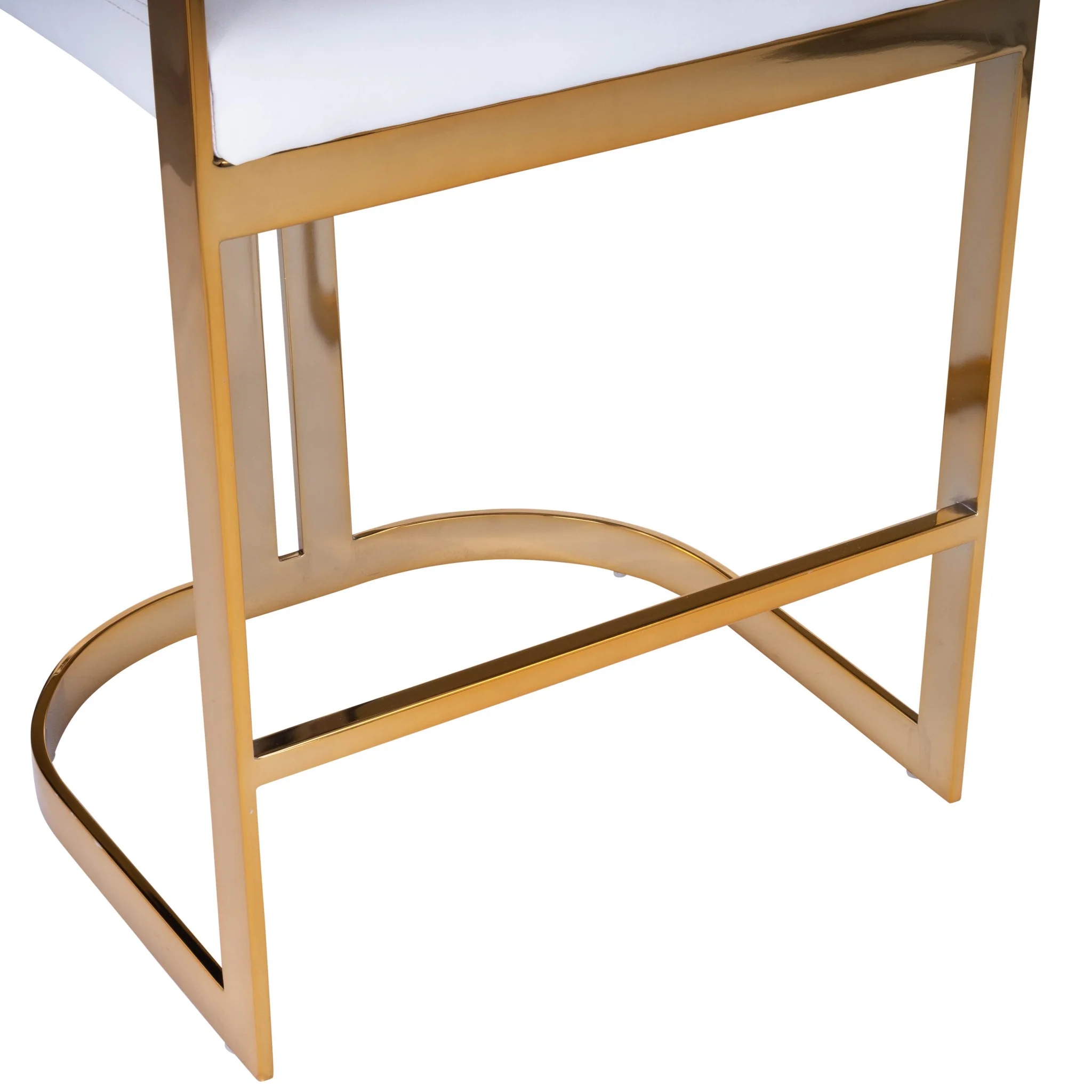 Gold And White Faux Leather Counter Stool By Homeroots - Image 5