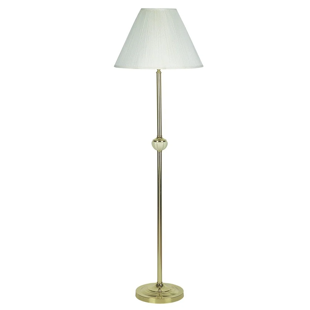 Gold and White Floor Lamp with Ceramic Accent By Homeroots - Image 2