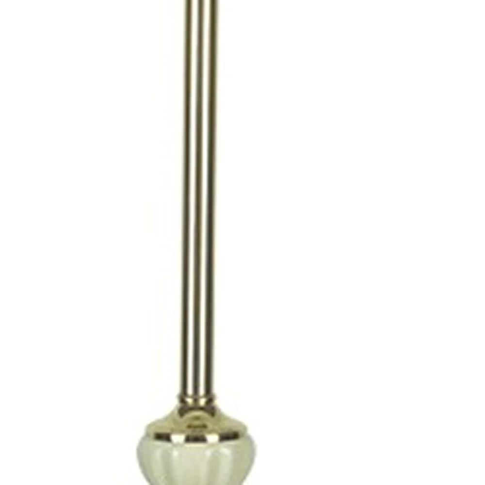 Gold and White Floor Lamp with Ceramic Accent By Homeroots - Image 4