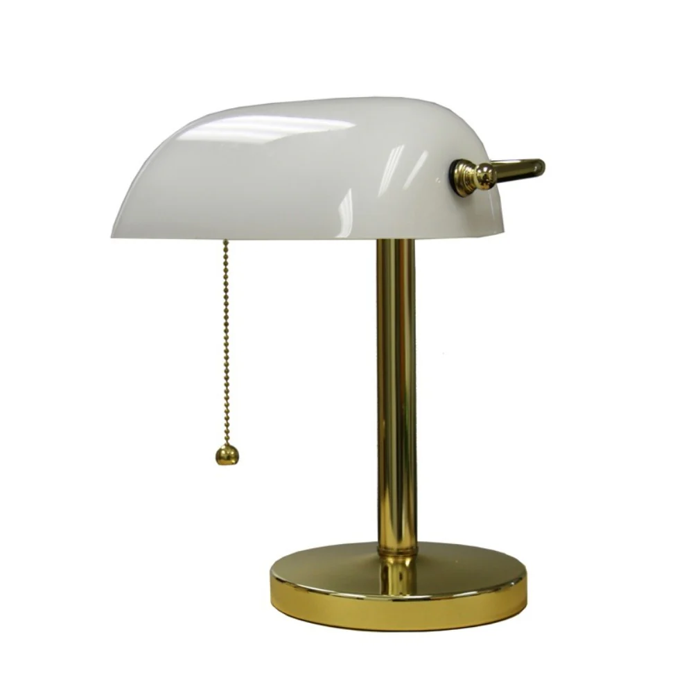Gold and White Hooded Table Lamp By Homeroots - Image 2