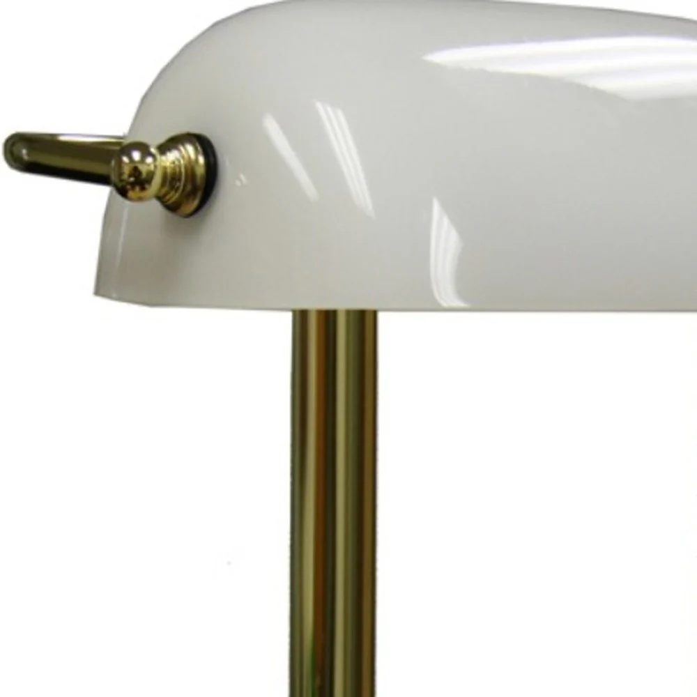Gold and White Hooded Table Lamp By Homeroots - Image 3