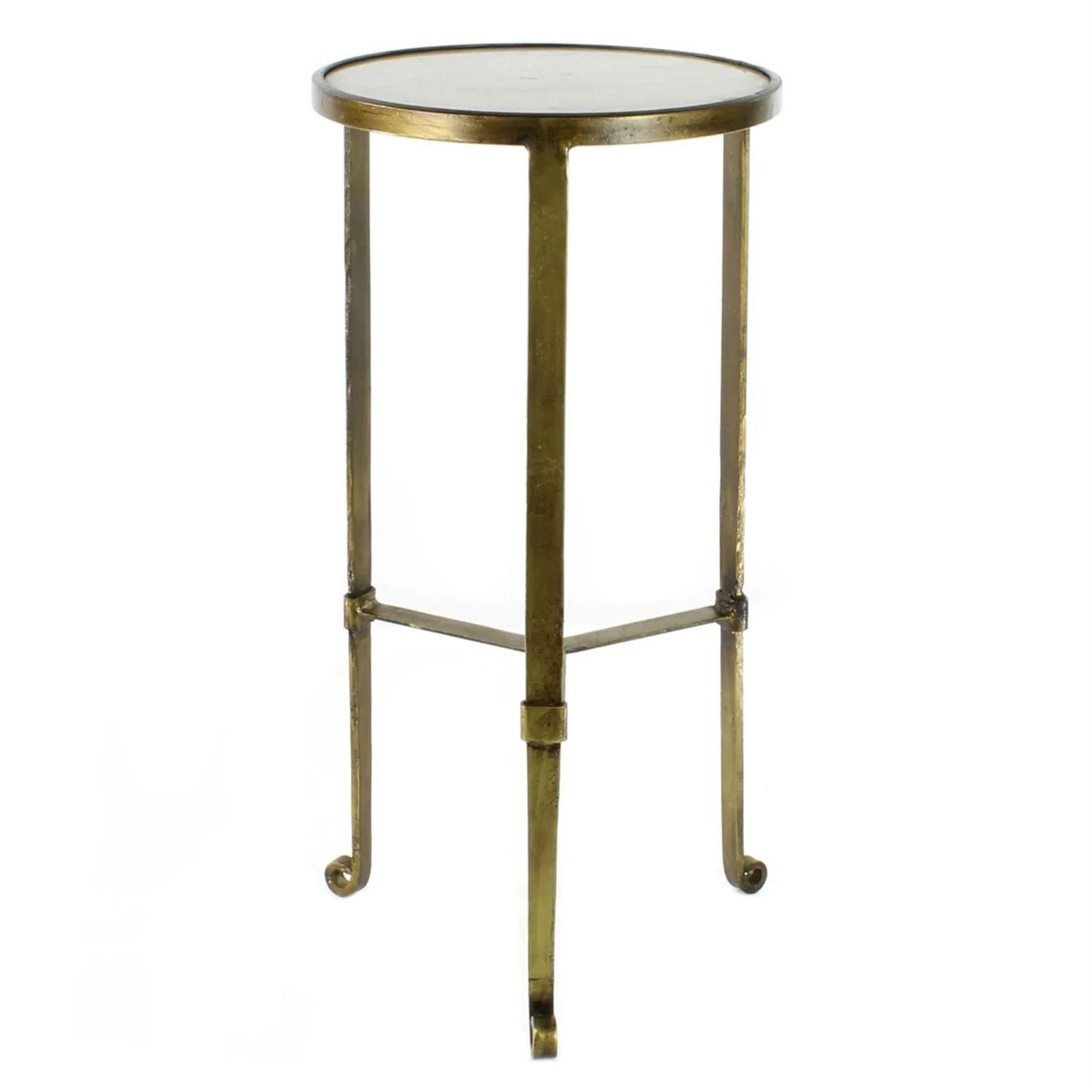 Gold and White Marble Side Table By Homeroots - Image 2