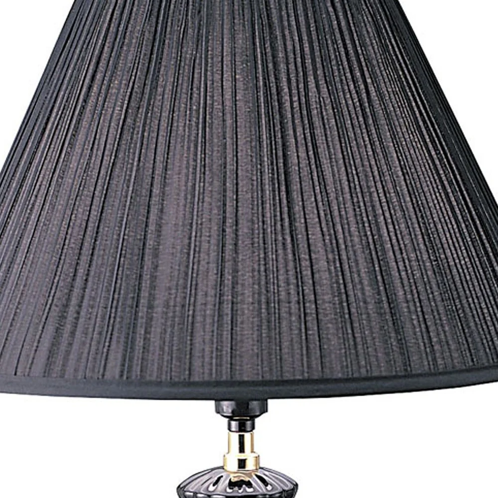 Gold Bedside Table Lamp With Black Empire Shade By Homeroots - Image 4