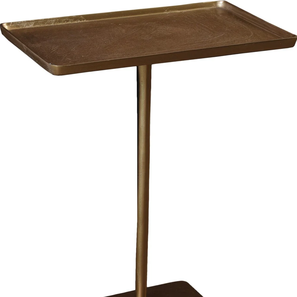 Gold Cast Aluminum Side Table By Homeroots - Image 3