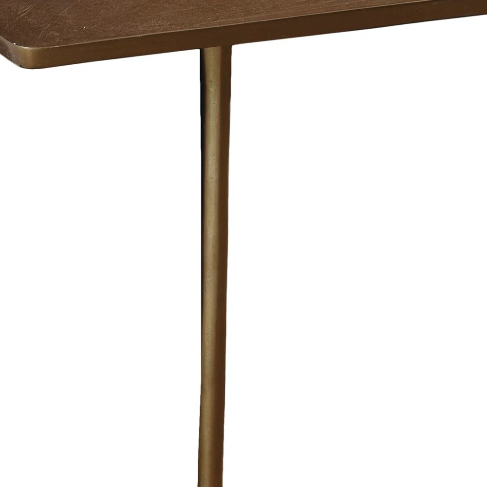 Gold Cast Aluminum Side Table By Homeroots - Image 4