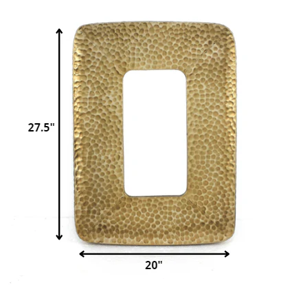 Gold Coastal Style Cobbly Cosmetic Mirror By Homeroots - Image 2