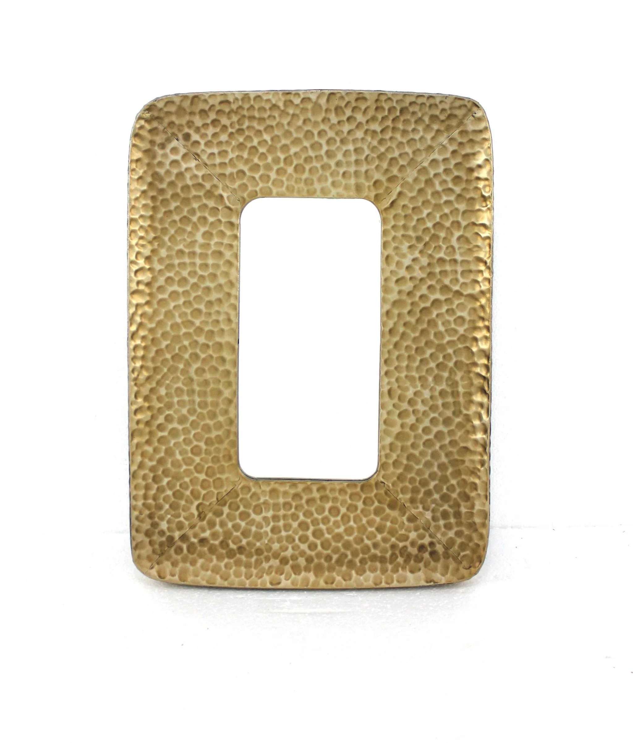 Gold Coastal Style Cobbly Cosmetic Mirror By Homeroots - Image 3