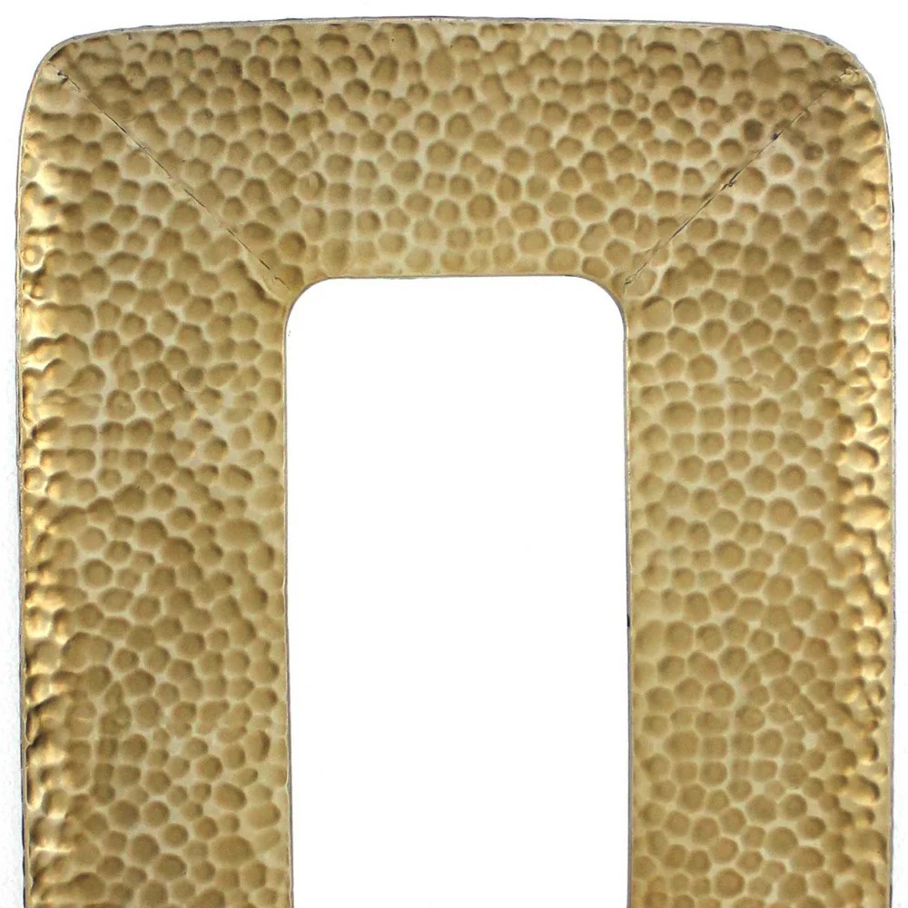 Gold Coastal Style Cobbly Cosmetic Mirror By Homeroots - Image 4