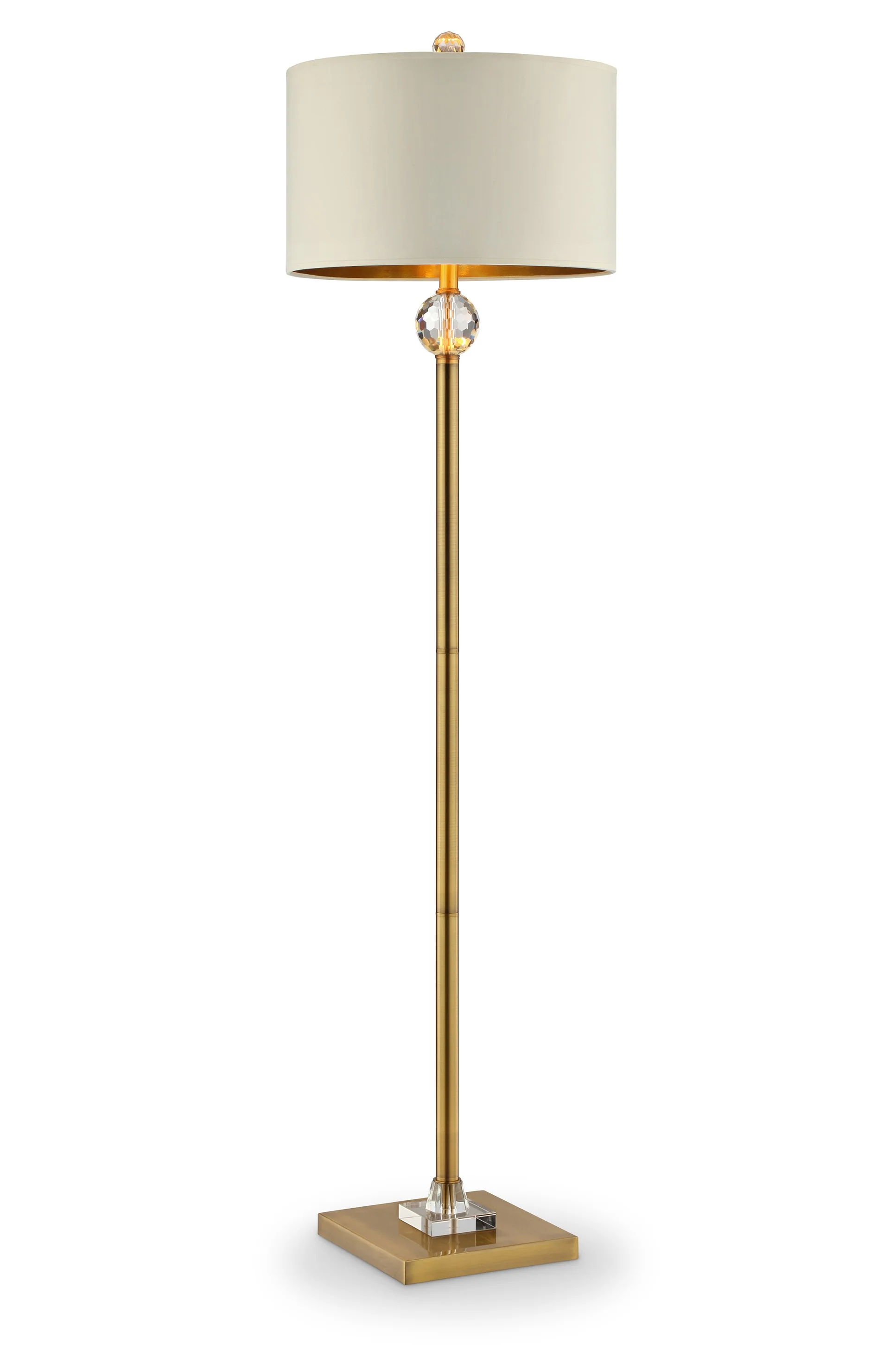 Gold Crystal Accent Floor Lamp By Homeroots - Image 2