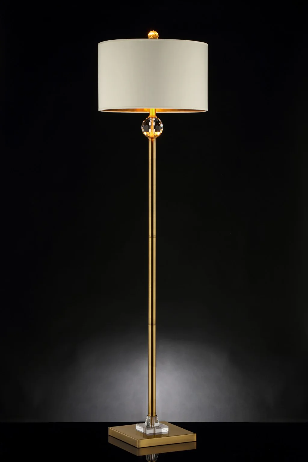 Gold Crystal Accent Floor Lamp By Homeroots - Image 3