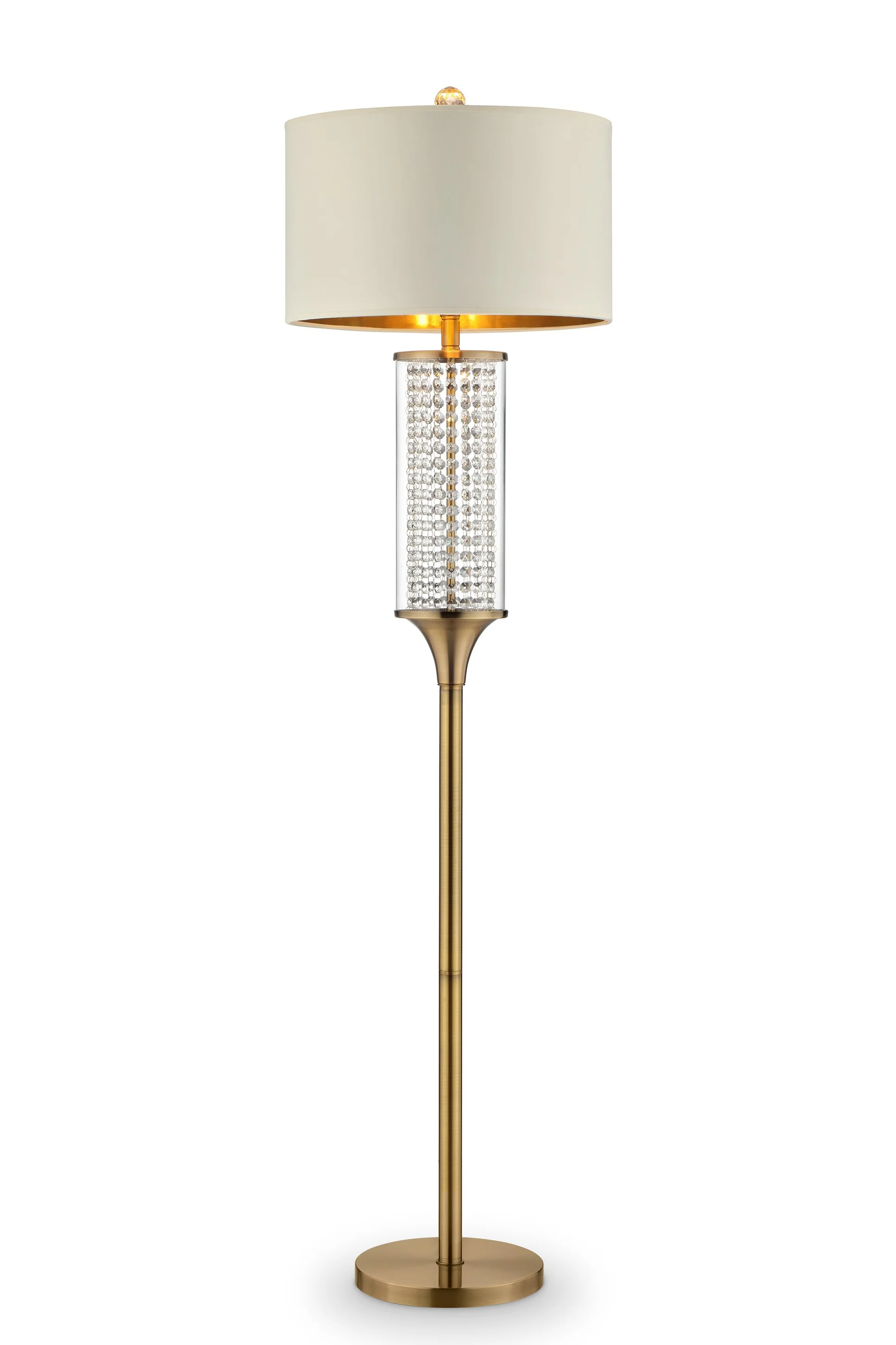 Gold Crystal Floor Lamp By Homeroots - Image 2