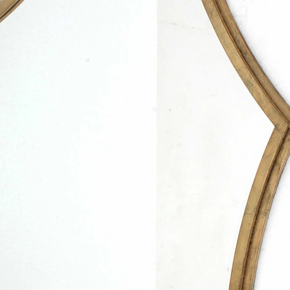 Gold Curved Hexagon Frame Cosmetic Mirror By Homeroots - Image 5