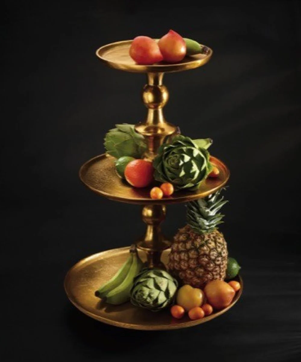 Gold Decorative Three Tier Stand By Homeroots - Image 2