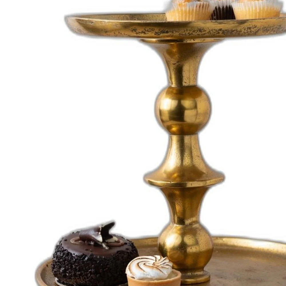 Gold Decorative Three Tier Stand By Homeroots - Image 6