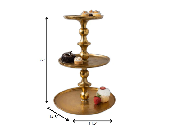 Gold Decorative Three Tier Stand By Homeroots - Image 7