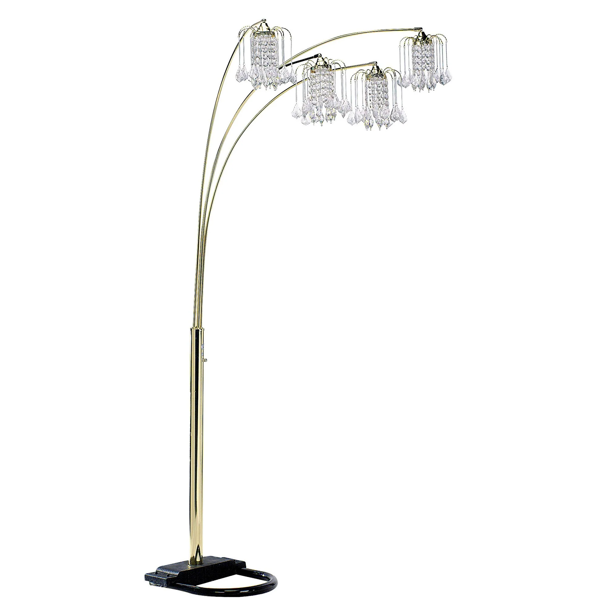 Gold Four Light Tree Floor Lamp With Clear Glass Novelty Shade By Homeroots - Image 2