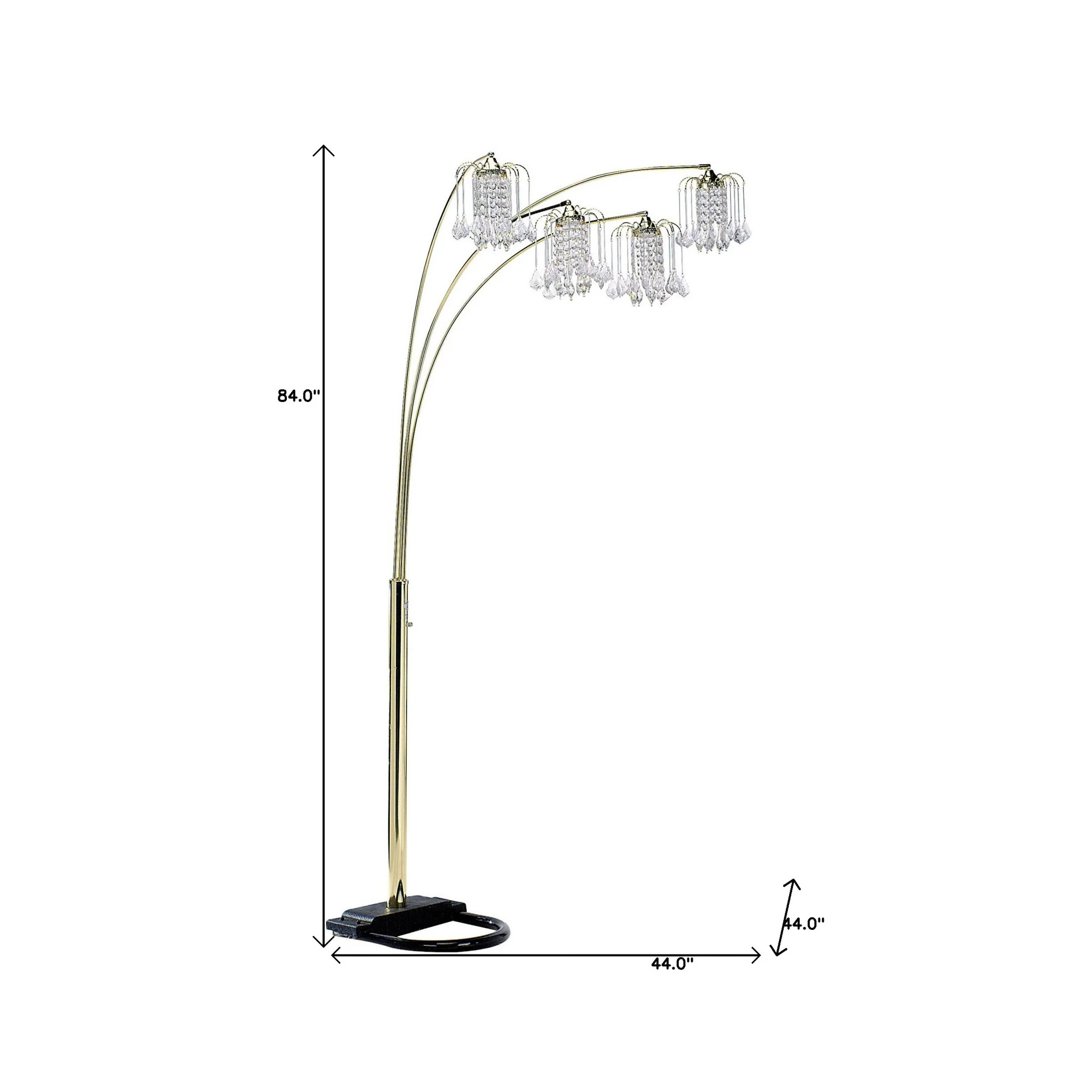 Gold Four Light Tree Floor Lamp With Clear Glass Novelty Shade By Homeroots - Image 6