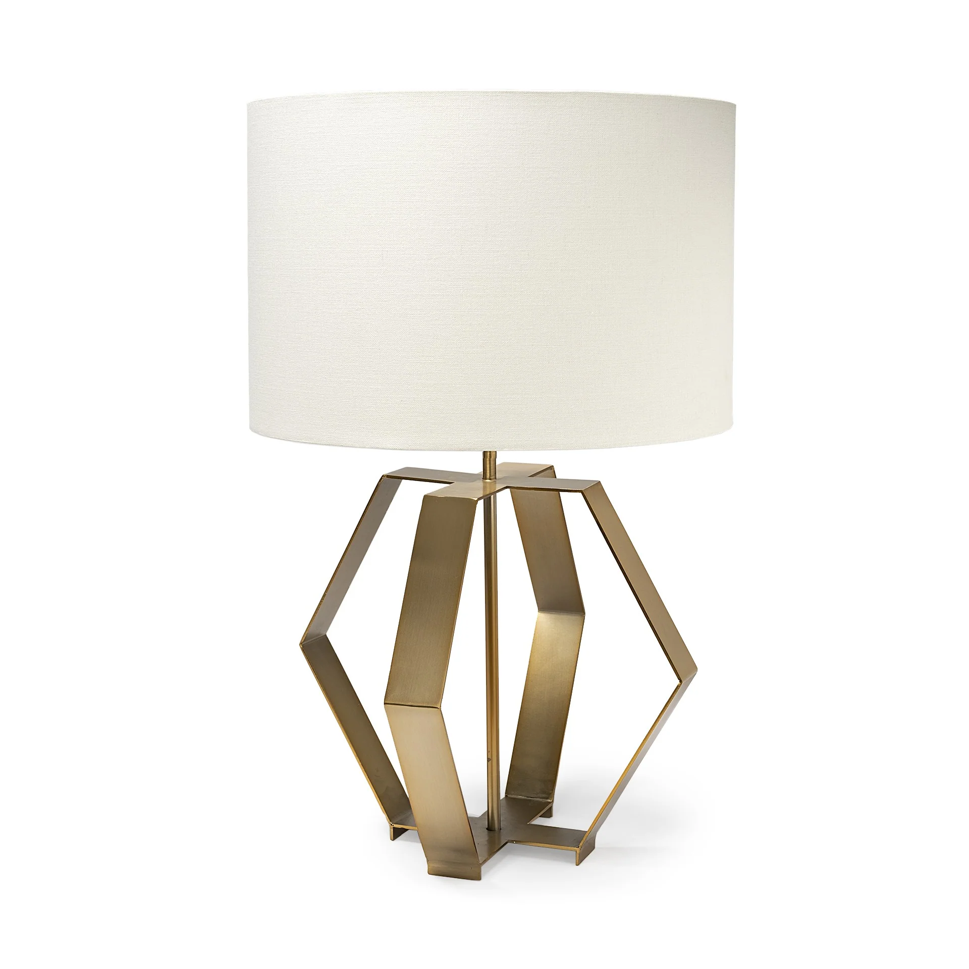 Gold Geometric Design Table Lamp By Homeroots - Image 2