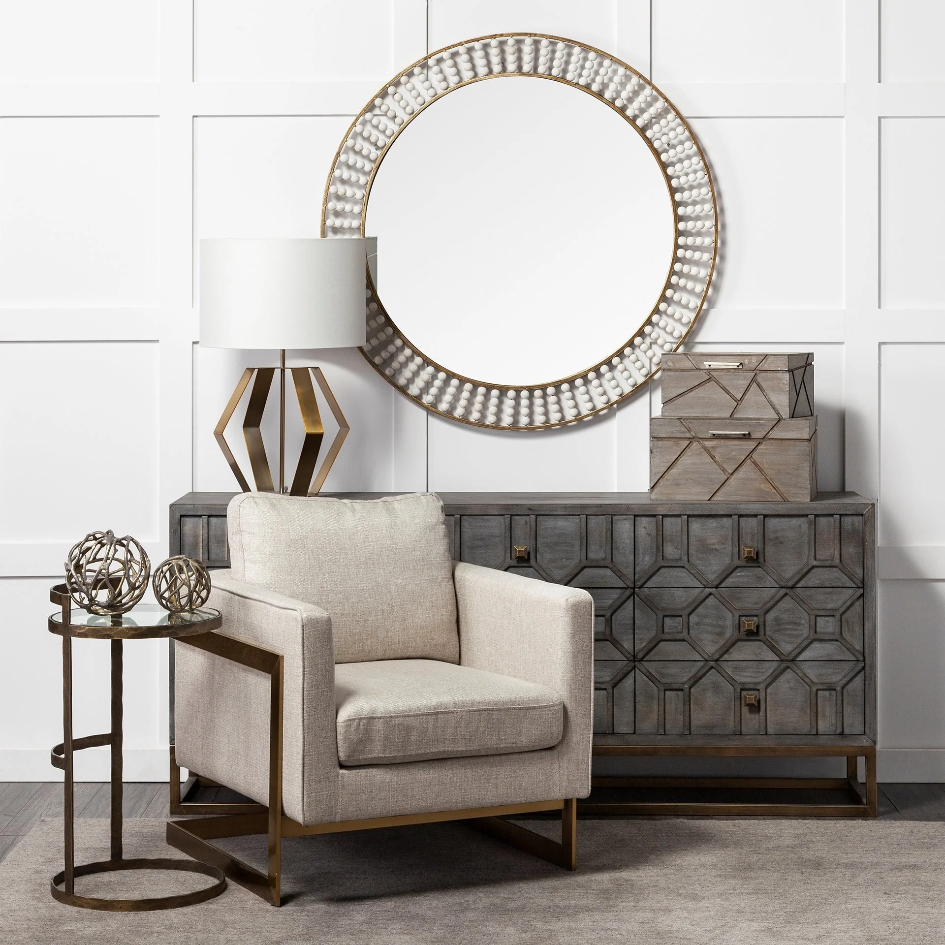 Gold Geometric Design Table Lamp By Homeroots - Image 8