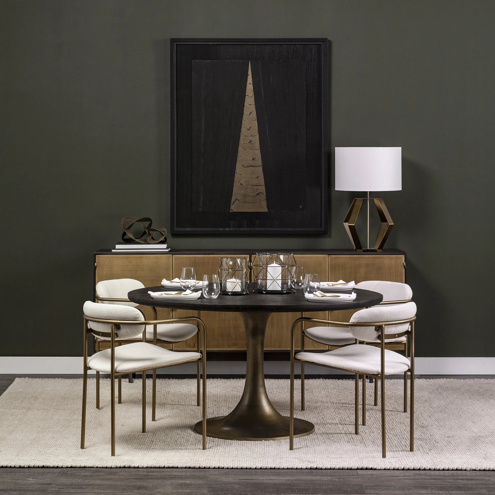 Gold Geometric Design Table Lamp By Homeroots - Image 9