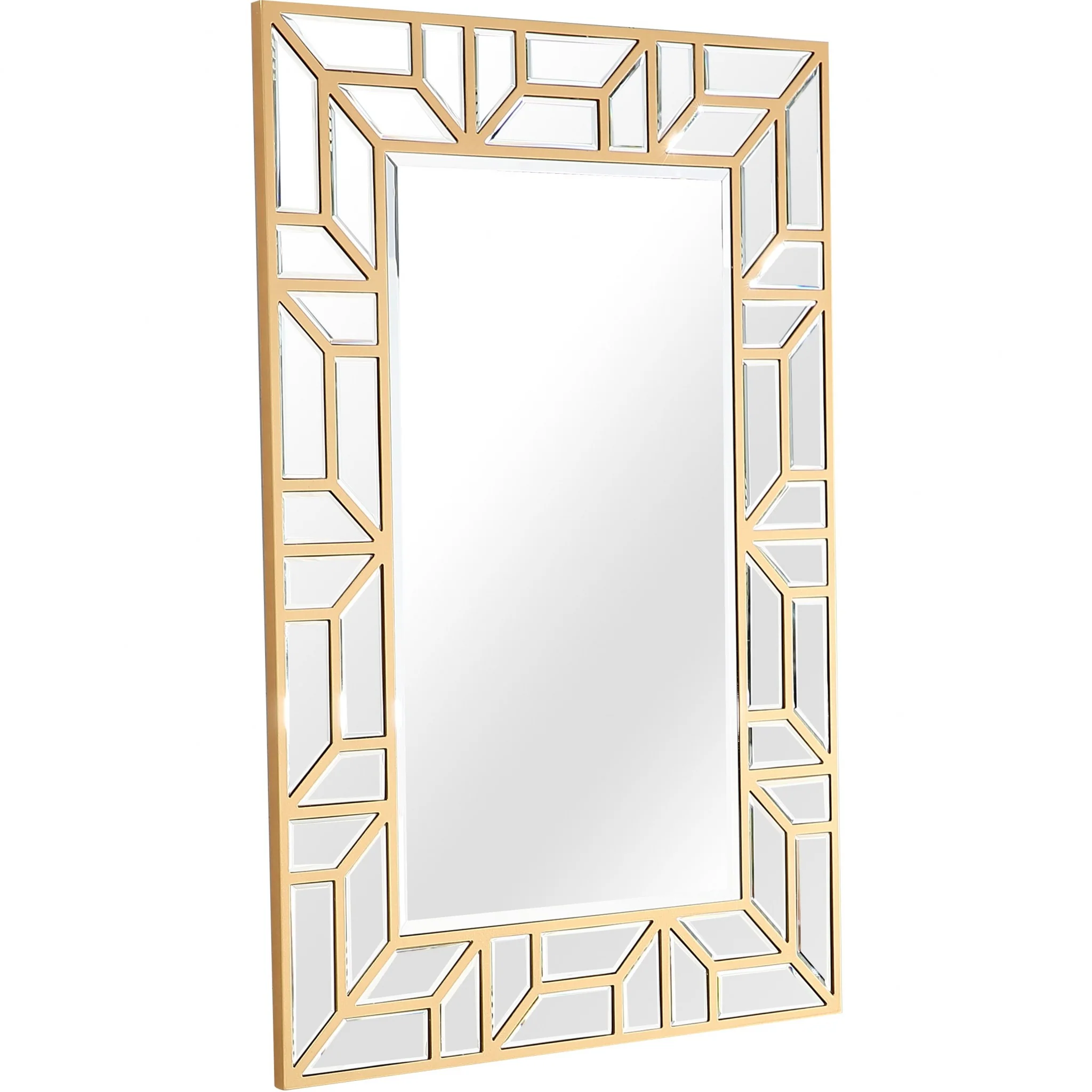 Gold Geometric Mirror and Console Table By Homeroots - Image 9