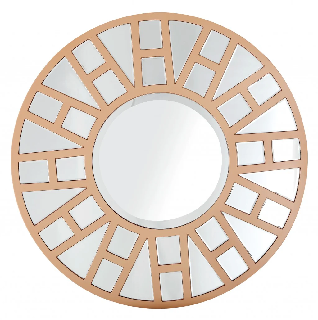Gold Geometric Mirror By Homeroots - Image 2