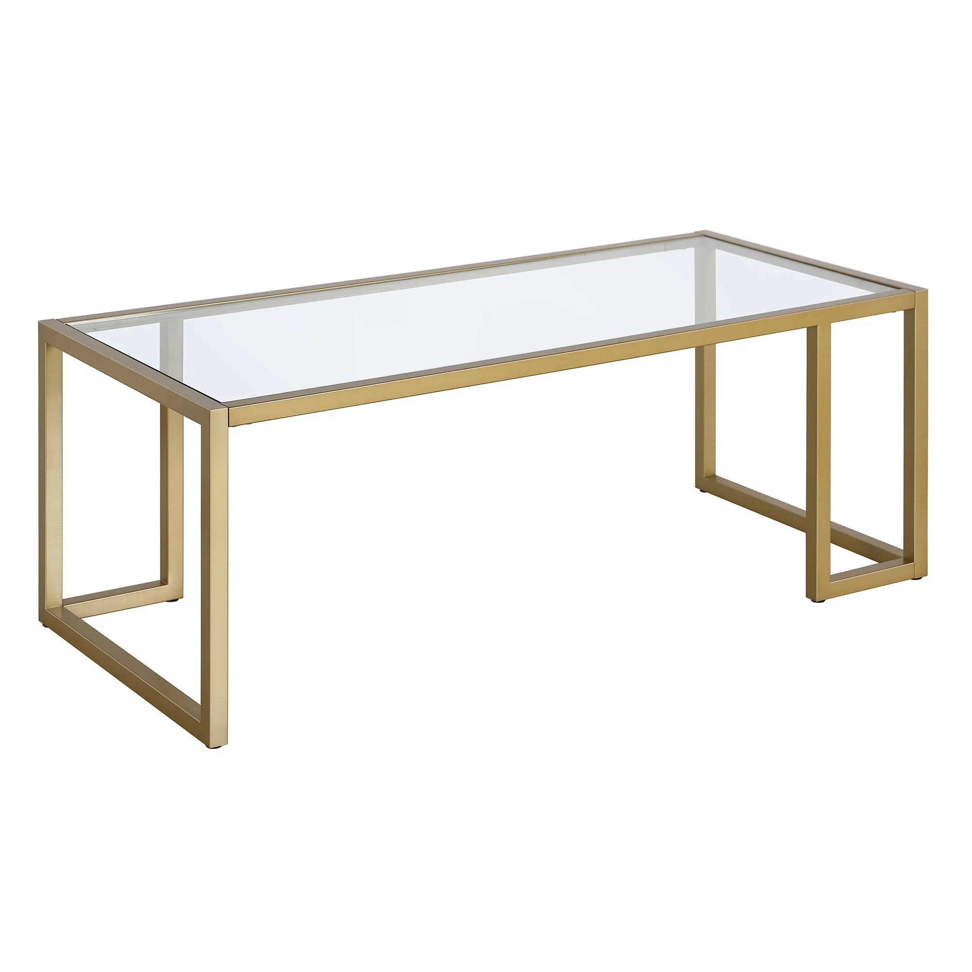 Gold Glass And Steel Coffee Table By Homeroots - Image 2
