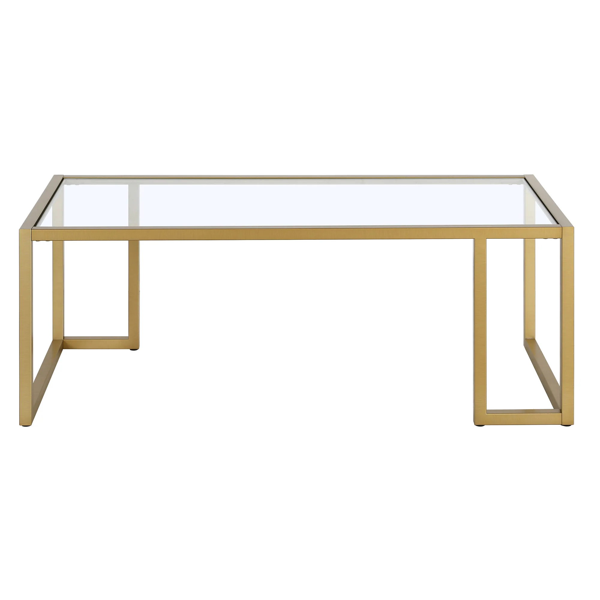 Gold Glass And Steel Coffee Table By Homeroots - Image 3
