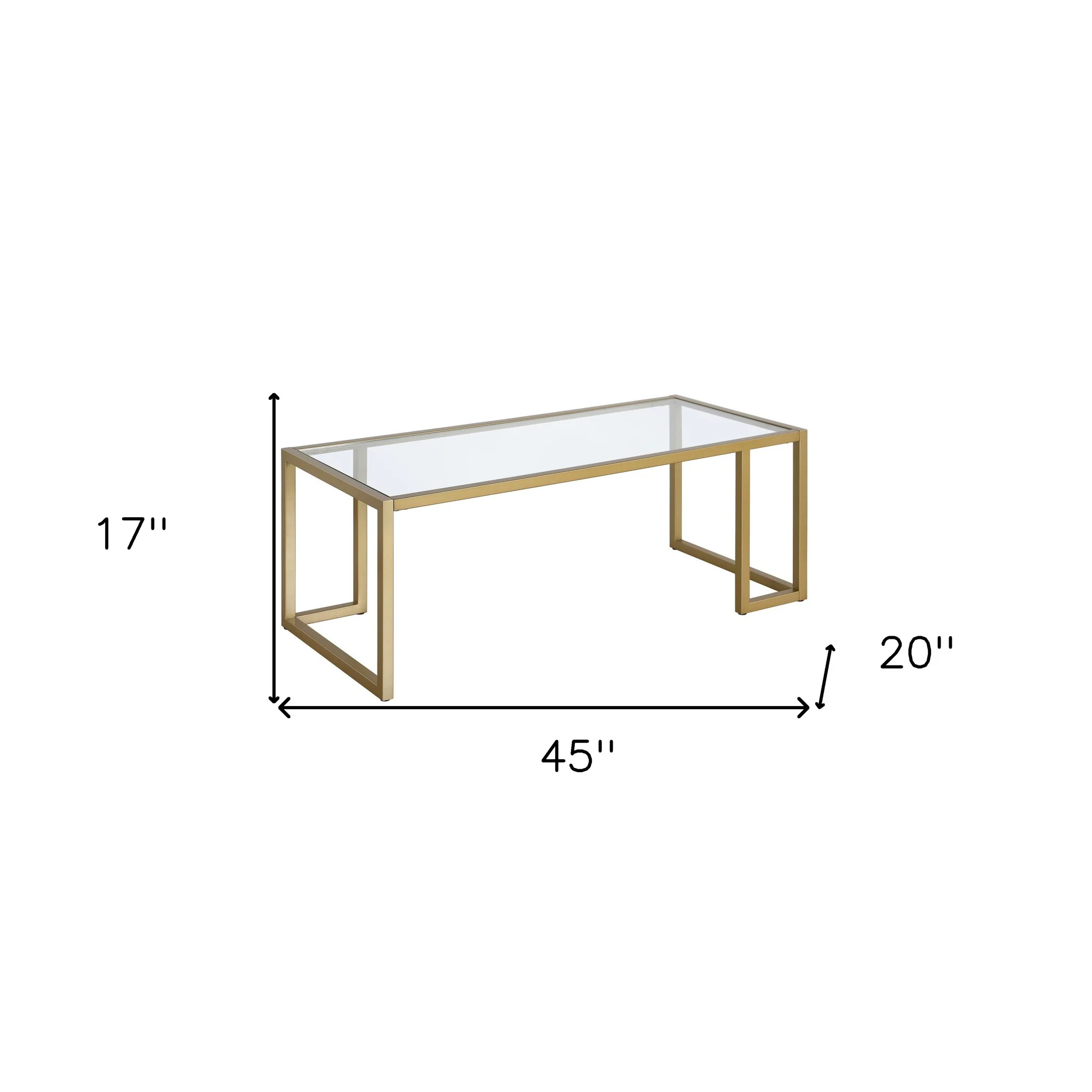 Gold Glass And Steel Coffee Table By Homeroots - Image 7