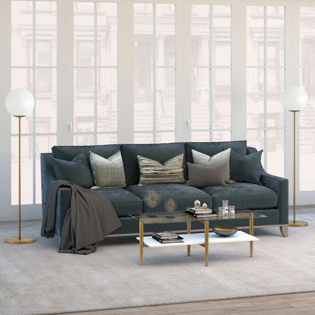 Gold Glass And Steel Coffee Table With Shelf By Homeroots - Image 8