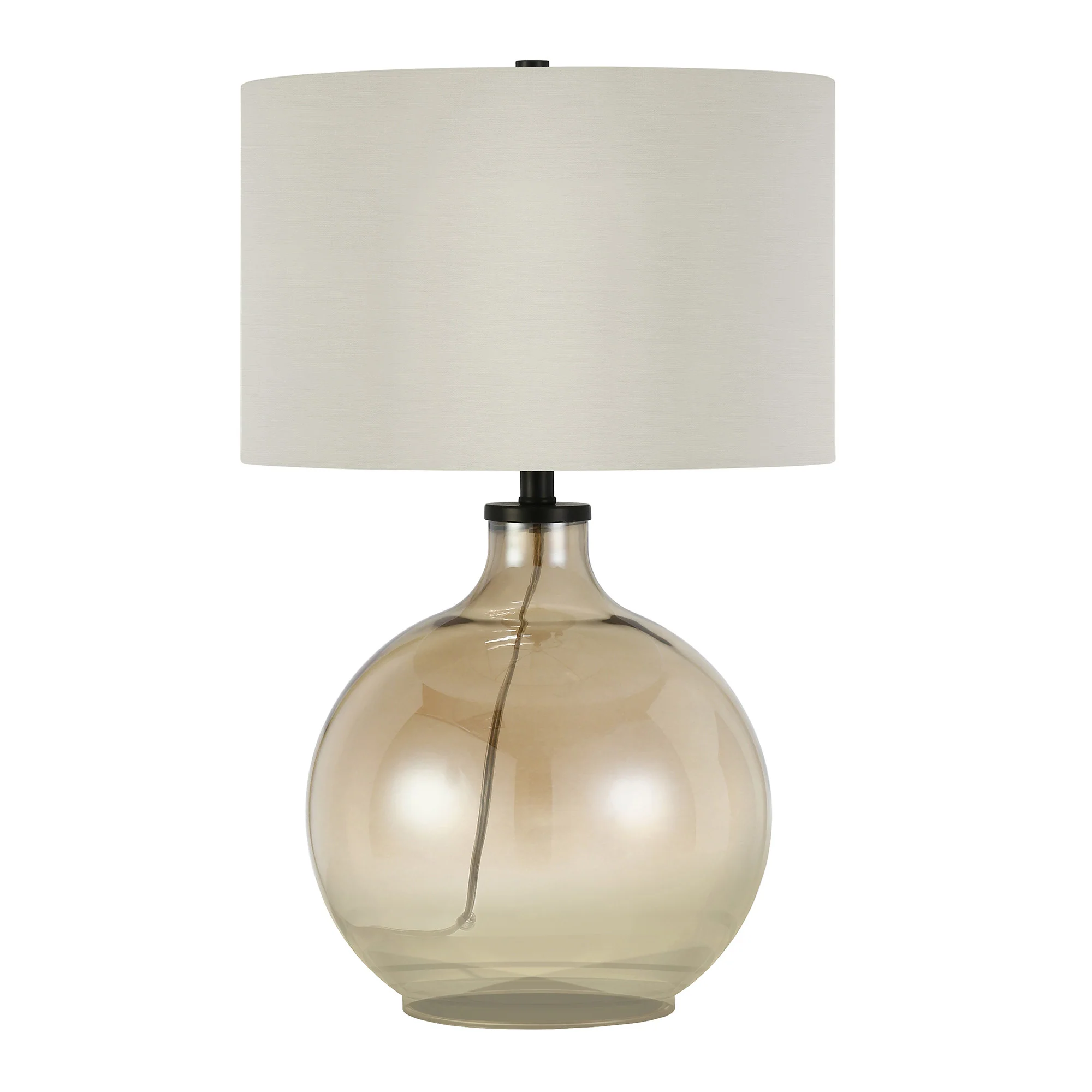 Gold Glass Globe Table Lamp With White Drum Shade By Homeroots - Image 7