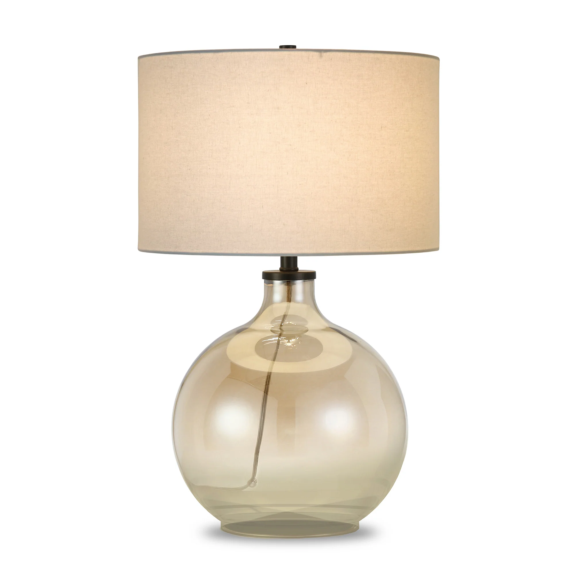 Gold Glass Globe Table Lamp With White Drum Shade By Homeroots - Image 8