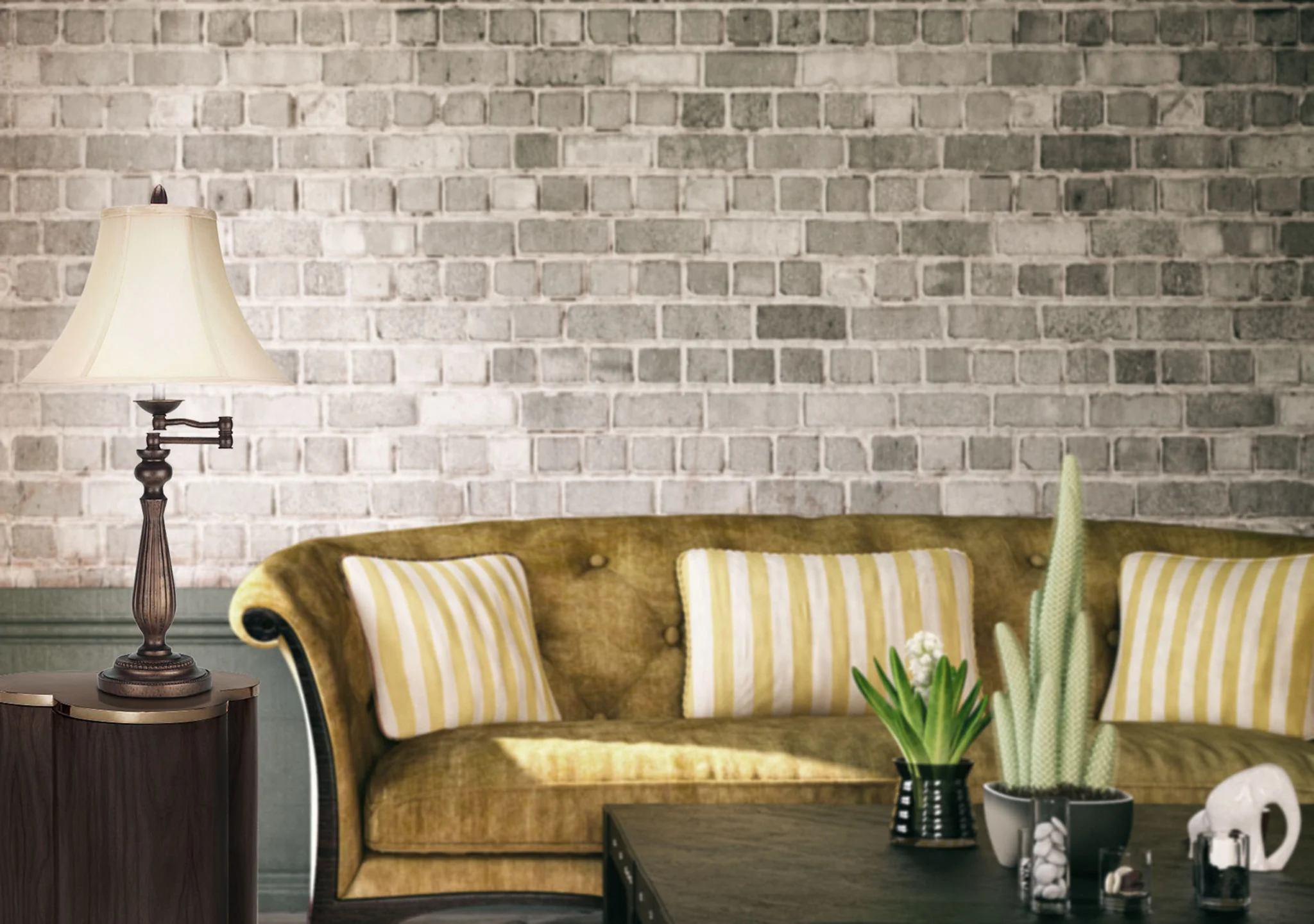 Gold Glass Novelty Table Lamp With Gray Drum Shade By Homeroots - Image 10